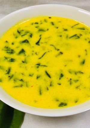 A picture of Palak kadhi.
