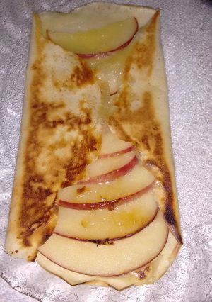 Una foto de Panqueques con manzana y canela