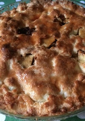 Una foto de Pastel de manzana y arándanos (sin gluten)
