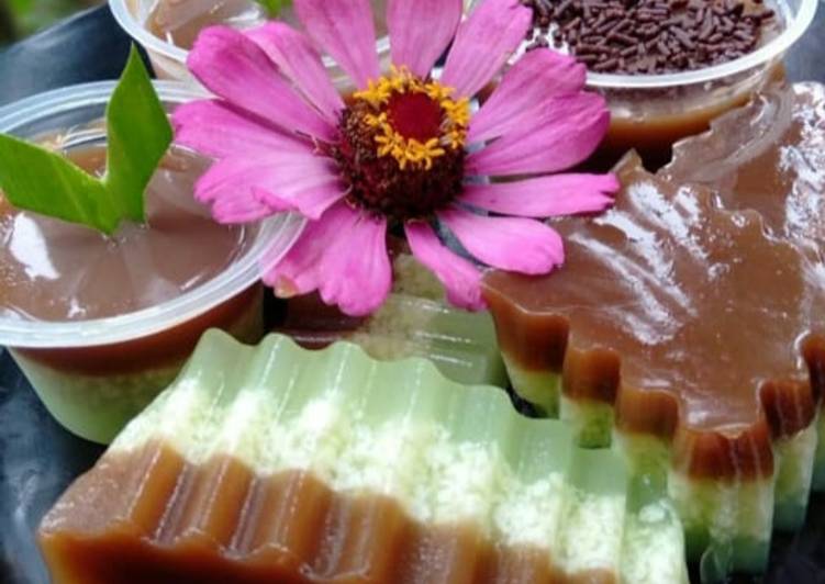 Puding marmer lapis cokelat