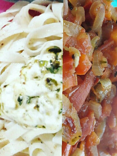 Una foto de 2 salsas rápidas para pastas