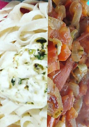 Una foto de 2 salsas rápidas para pastas