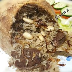 A picture of 🍝🥘Arabian Ouzi Rice or (Parda Pulo)🥘🍝.