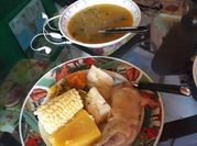 Una foto de sopa de plátanos
