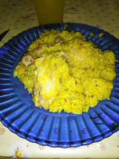 Una foto de Guiso de arroz con pollo!!🐣🐣