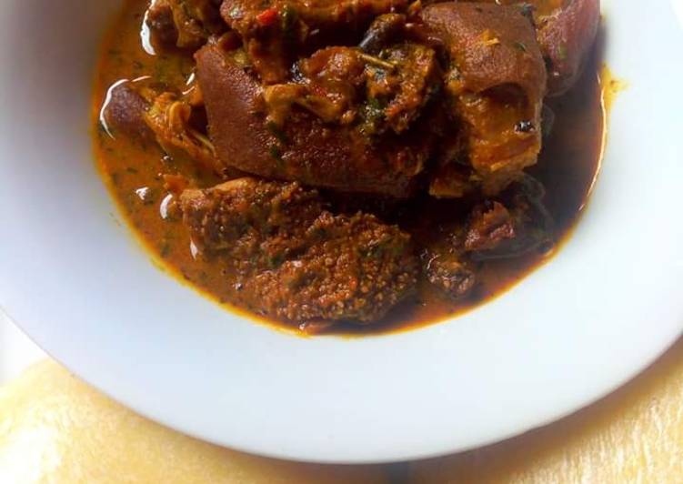 Steps to Prepare Quick Ogbono soup with eba