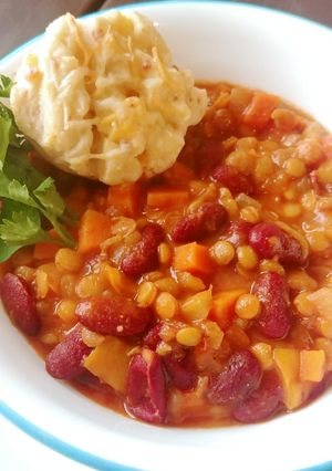 Lencse chili/vegetariánus/ recept fotója