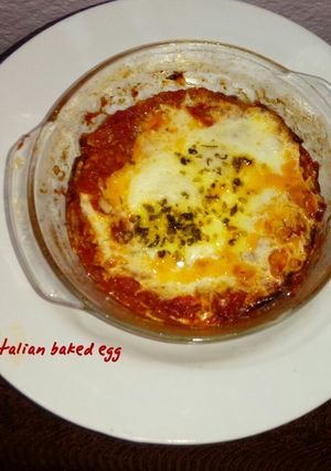 A picture of #Italian baked egg.
