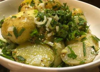 Easy Serving Recipe Potato Salad with Mustard  Herbs Most Delicious