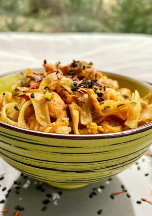 Lazacos rizstészta zöldséggel recept fotója