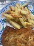 Papas rebosadas con huevo y pan rallado