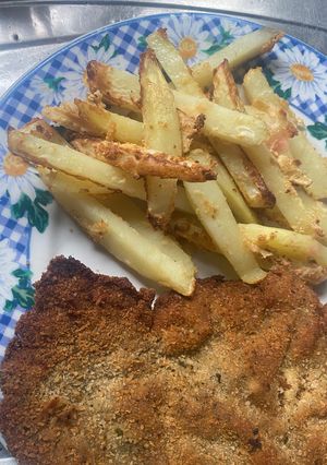 Una foto de Papas rebosadas con huevo y pan rallado