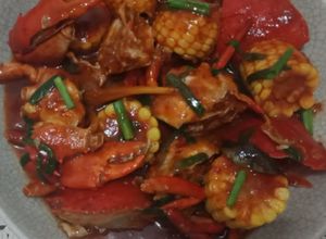 Foto resep Kepiting saus padang campur jagung