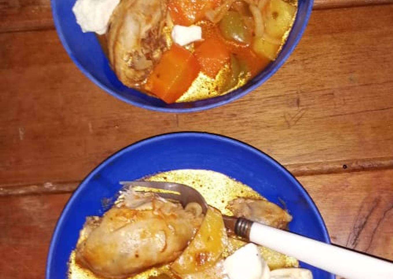 Guiso de piernas con queso en terrón.🇸🇻