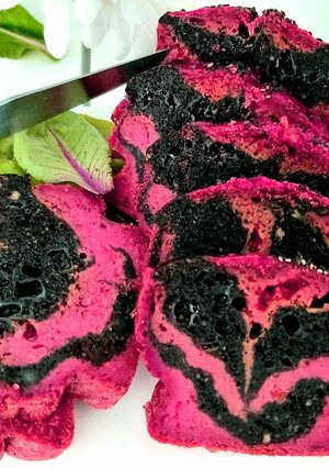 Une photo de Cake salé marbré terre et mer