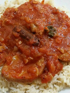 Una foto de Solomillo con salsa de tomate y vino dulce