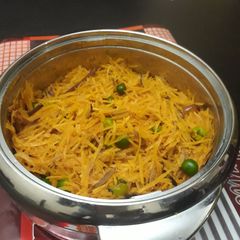 A picture of Dry abacha with ugba and garden egg.