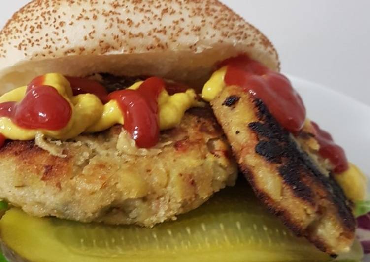 Hamburguesa de berenjena y pimientos con wasabi