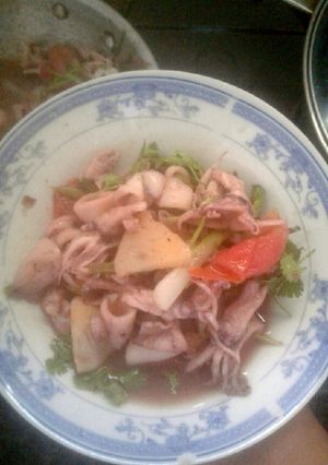 Hình của món Mực xào.