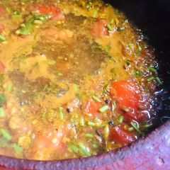 A picture of Avarampoo rasam.