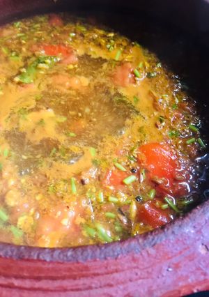 A picture of Avarampoo rasam.