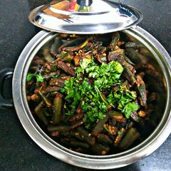 A picture of Masala Bhindi fry.