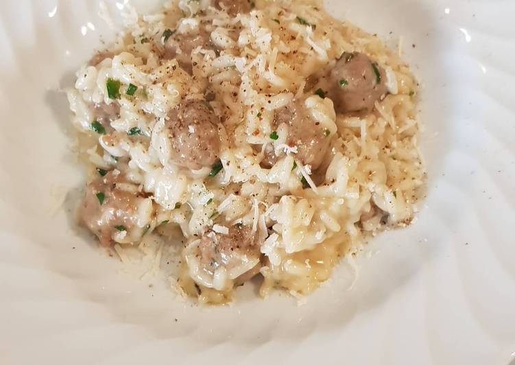 Risotto con polpettine in pentola a pressione