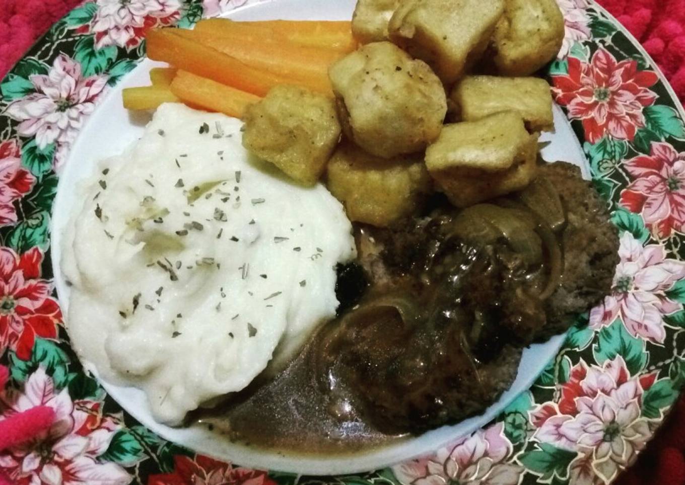 Beef Patty Steak with Mashed Potato