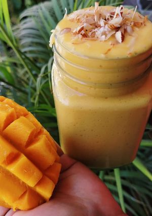 A picture of Mango Milkshake Recipe | Thick Mug Shake With Ice Cream.