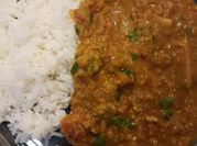 A picture of red lentils and rice