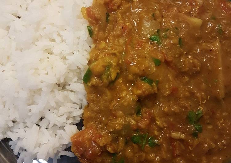 My Grandma Love This Masoor Dahl (Red Lentil Curry) with Rice