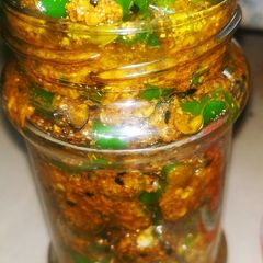 Green chilli pickles A picture of Green chilli pickles.