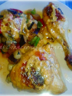 Una foto de Muslo de pollo al curry