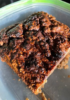 Una foto de Budín banana y café sin harina y en licuadora