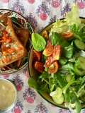 สลัดวอร์เตอร์เครสพริกหวานย่าง🫑🍋Watercress and friends with Pineapple Cumin-Ginger Dressing🍅🥬