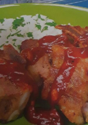 Foto de Costelinha Suina Assada ao Molho Barbecue