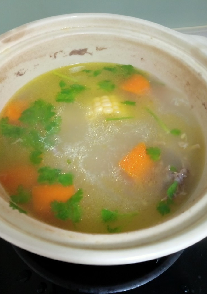 Foto resep Sup ayam dan sayur jagung