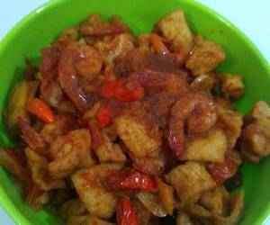 Resep mudah Tumis udang tahu pedas Yummy Mantul