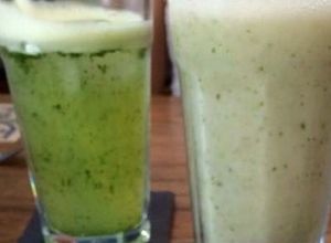 Una foto de Agua de pepino con menta