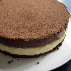 A picture of Cream Cheese Mousse & Chocolate Mousse Cake.