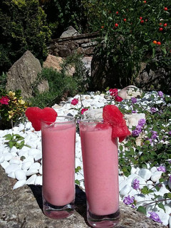 Una foto de Batido de sandía y plátano