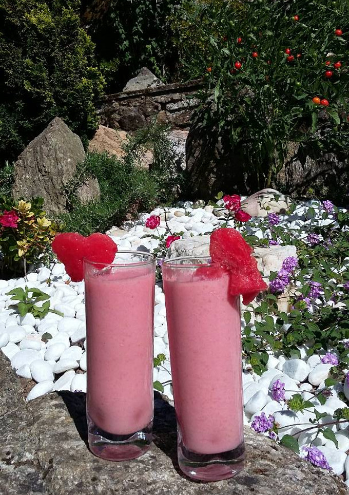 Una foto de Batido de sandía y plátano