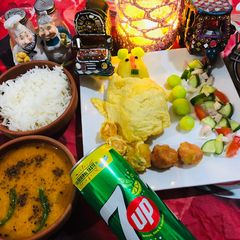 Desi village mong dall with cheesy potatoes boil rice A picture of Desi village mong dall with cheesy potatoes boil rice.