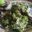 Tumis bunga pepaya ikan asin