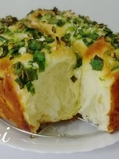 簡易蔥花麵包~萬用甜麵包麵糰~麵包機簡單揉 的食譜成品照片