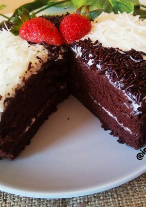 Foto resep Simple Bday Cake (Bas cake brownies kukus)