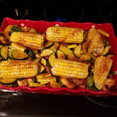 A picture of Farro Veggie bake.