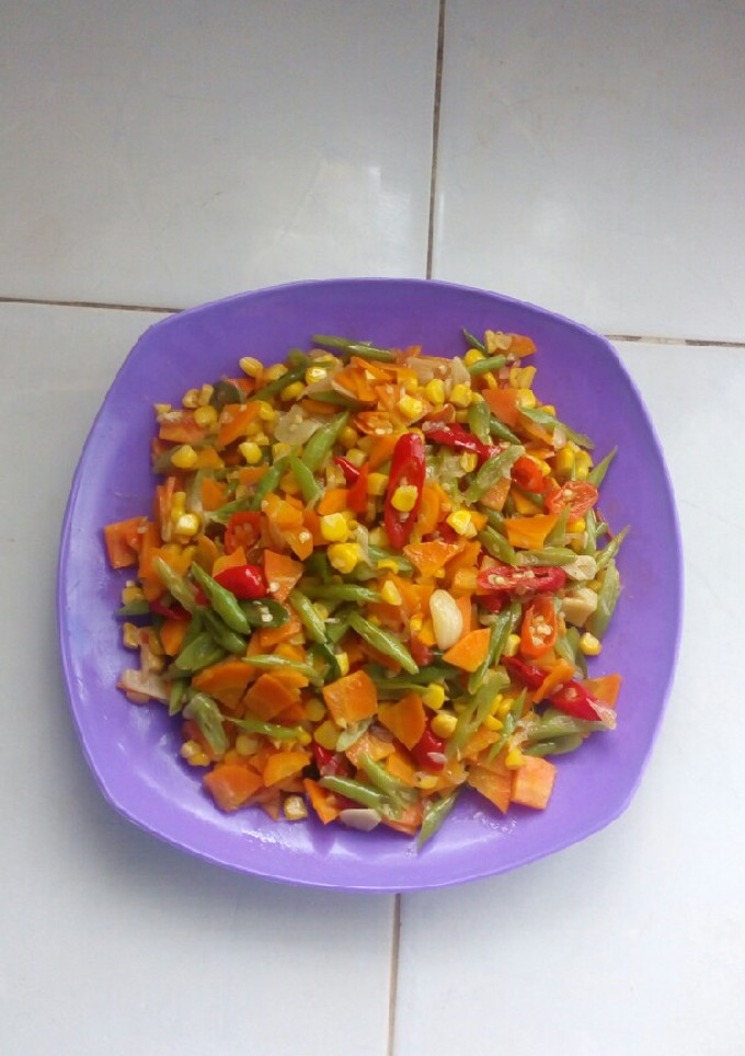 Foto resep 2. Tumis Pelangi (Wortel, Buncis & Jagung Manis)