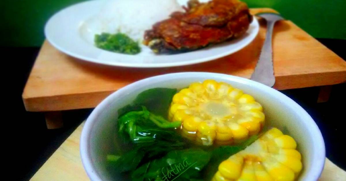 Resep Sup Bayam Jagung Manis Oleh Fatma Stn Cookpad