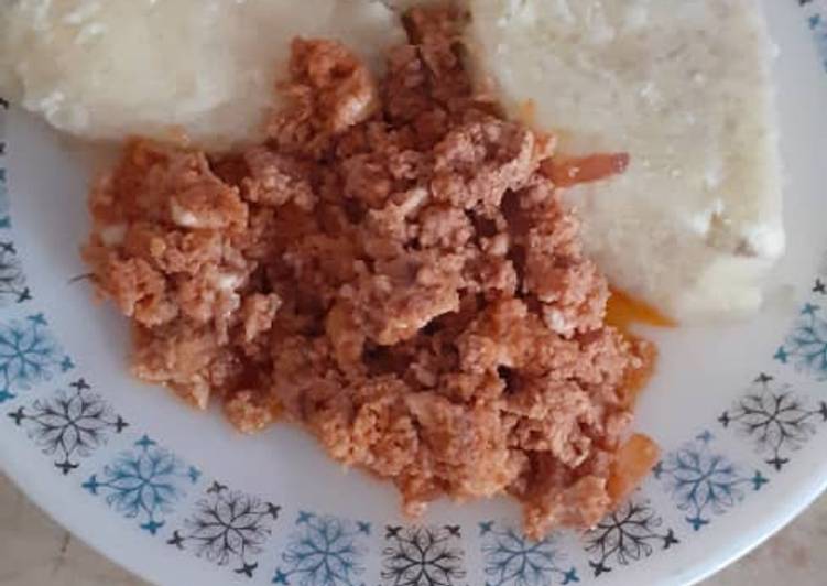 Recipe of Quick Egg sauce with boiled yam